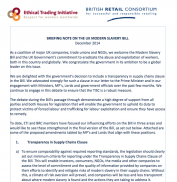 ETI BRC Briefing note on the UK Modern Slavery Bill Cover page thumbnail