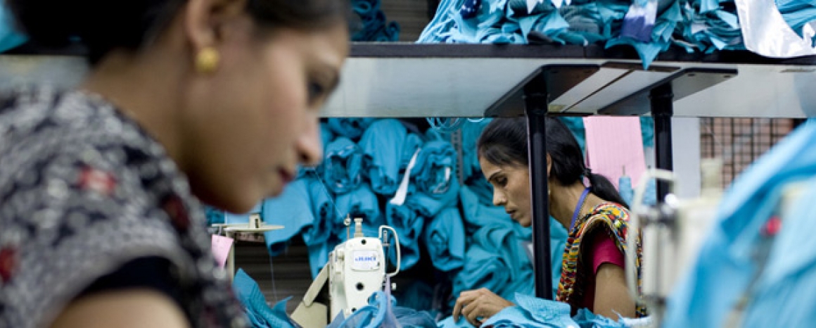 Women working in a garment factory, India