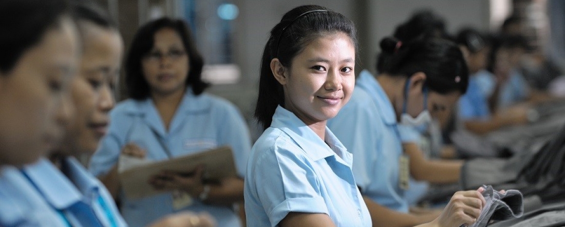 Indonesian garment production line