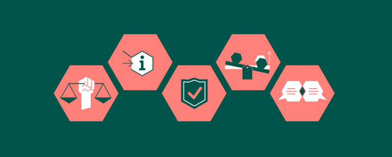 Icons portraying the 5 principles of the MSE framework