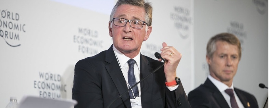 Philip J. Jennings, General Secretary, UNI Global Union, Switzerland, speaks at, "Advancing the Global Deal in 2017." Photo credit: World Economic Forum.