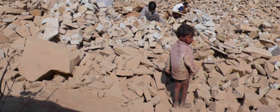 Children as young as 5 work in Indian stone quarries. Photo: Marshalls
