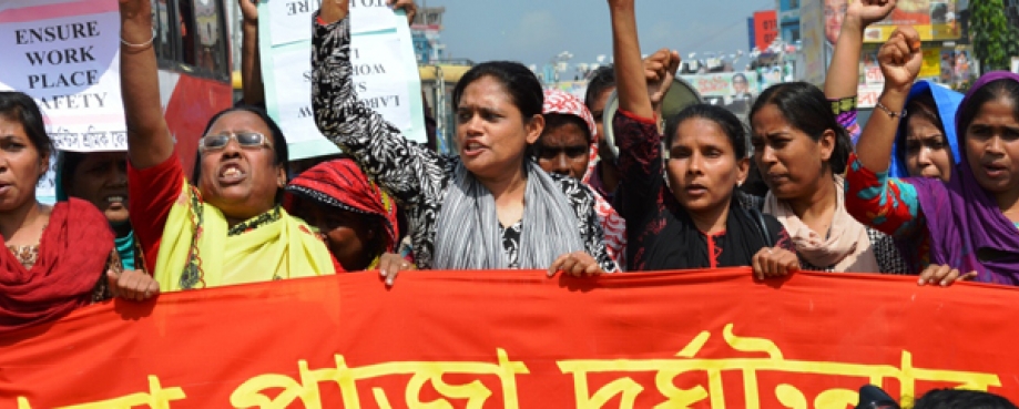 Demonstrations marking the Rana Plaza building collapse, Bangladesh | Photo: Awaj Foundation