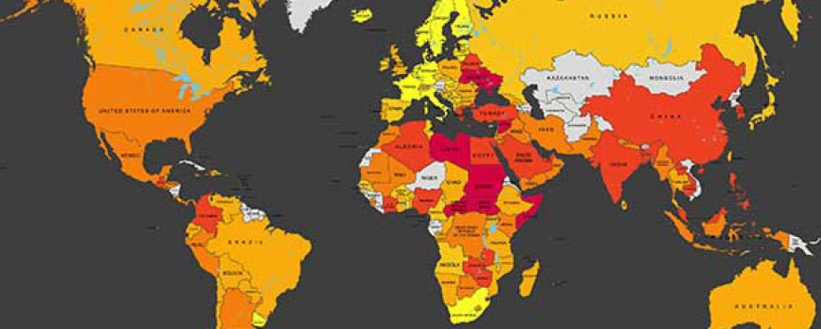 ITUC Global Rights Index map