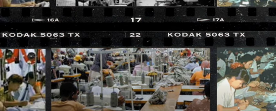 Old Kodak strips of photographs from factories.