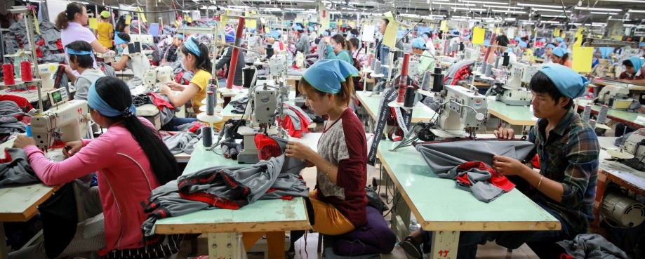 Workers in Cambodian Garment factory