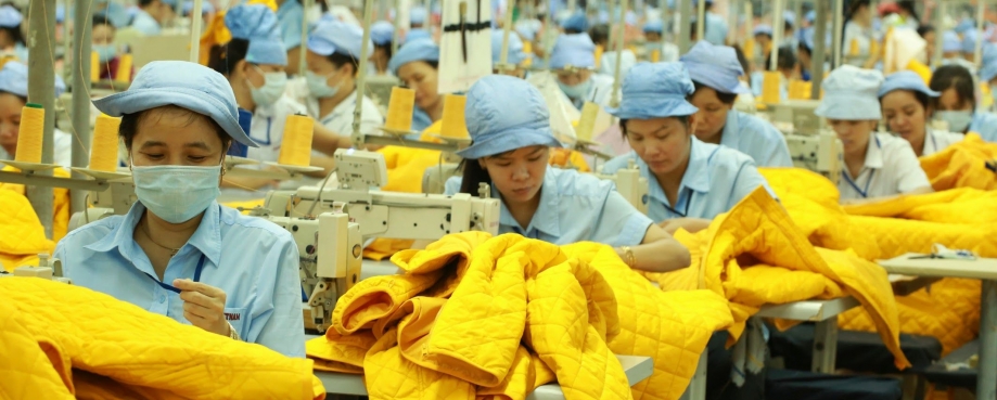 Workers in a garments factory in Vietnam courtesy of the ILO