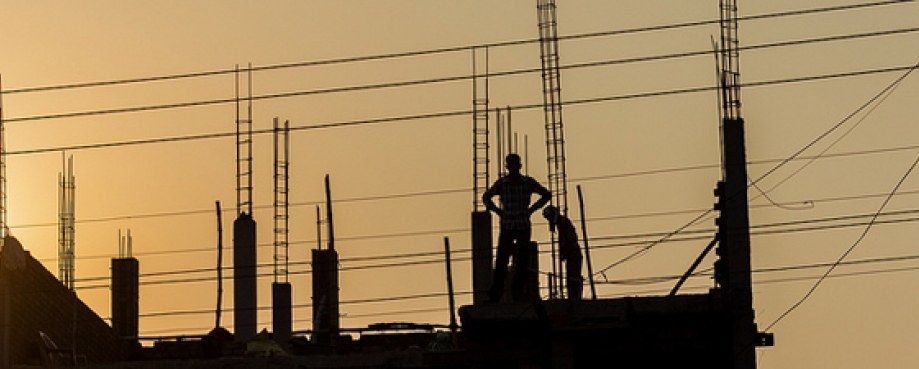 Construction site, India