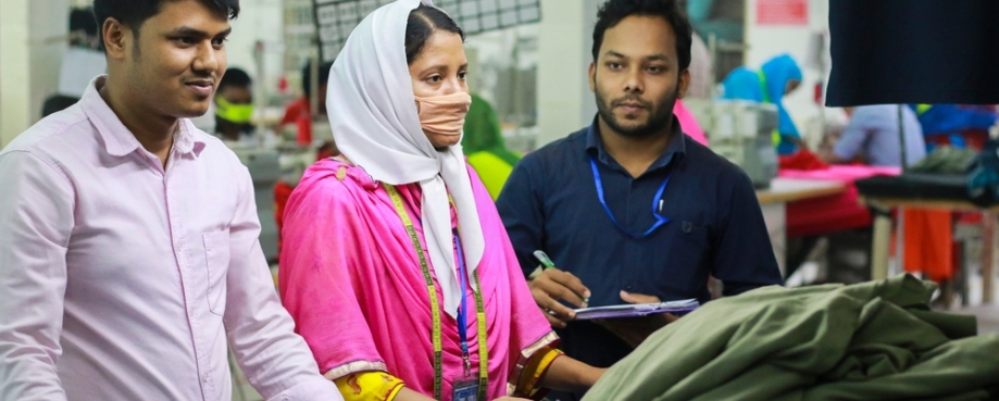 Male and female garment workers, Bangladesh