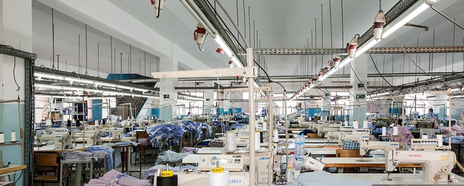 Empty apparel factory floor. Photo credit: Shutterstock.