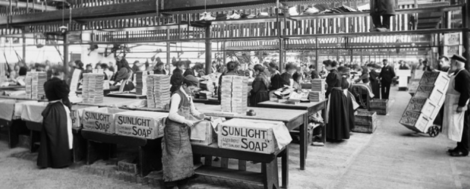 Sunlight soap factory, 1897. Photo: English Heritage Sunlight soap factory, 1897. Photo: English Heritage