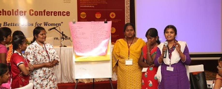 Shivaprya takes the microphone to talk about women's rights