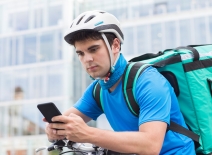 Gig economy delivery bike rider