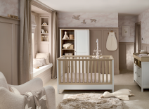 Room interior with baby's cot
