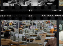 Old Kodak strips of photographs from factories.