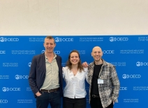 From left to right, ETI Executive Director, Giles Bolton, Progression Advisor, Jasmine Stockham and Senior Apparel & Textiles Advisor, Laurent Arnone.