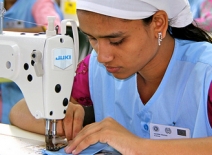 Female garment factory worker, Bangladesh