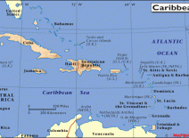 Map of the Caribbean