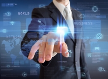 Man pressing a multimedia computer display: Romolo Tavani/Shutterstock