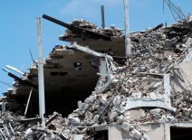 Destroyed building that collapsed from an earthquake. Photo credit: Shutterstock.