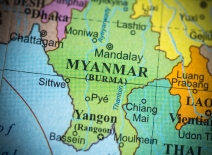 Map of Myanmar. Photo credit: Shutterstock