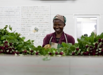Smiling worker