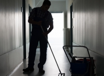 Image of contract cleaner courtesy of Shutterstock